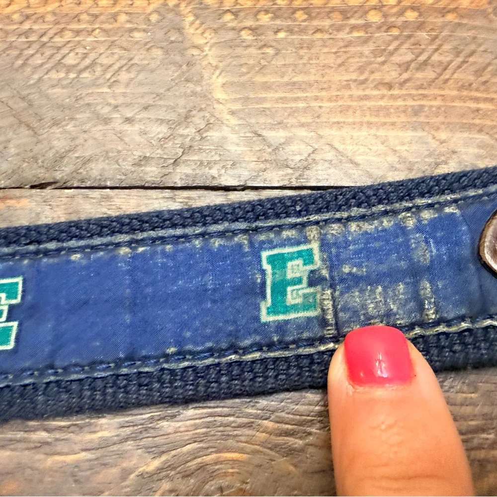 BOYS VINEYARD VINES MULTI COLOR Letter E COTTON/LEATHER BELT SIZE 26